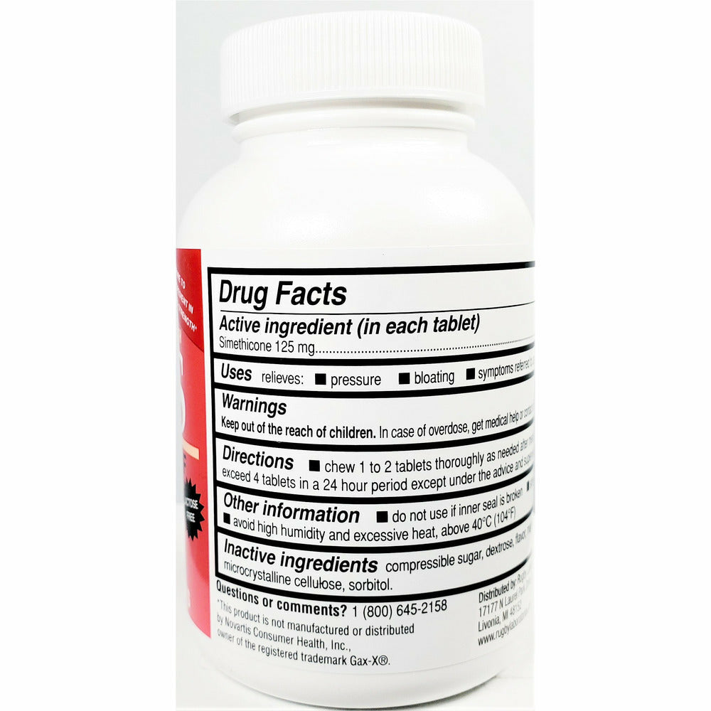 Gas Relief 125 mg 60 Chewable Tablets by Rugby Hargraves Online