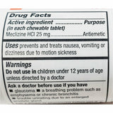 Rugby Meclizine, 25 mg 100 Chewable Tablets