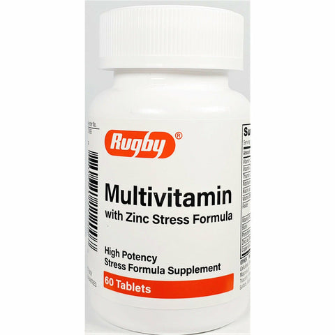 Rugby Multivitamin with Zinc Stress Formula (Immune Support), 60 Tablets
