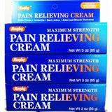 Pain Relieving Cream 3 oz each by Rugby (3 Pack)