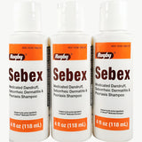 Sebex Medicated Dandruff, Seborrheic Dermatitis, Psoriasis Shampoo,  4 fl oz each (3 Pack)