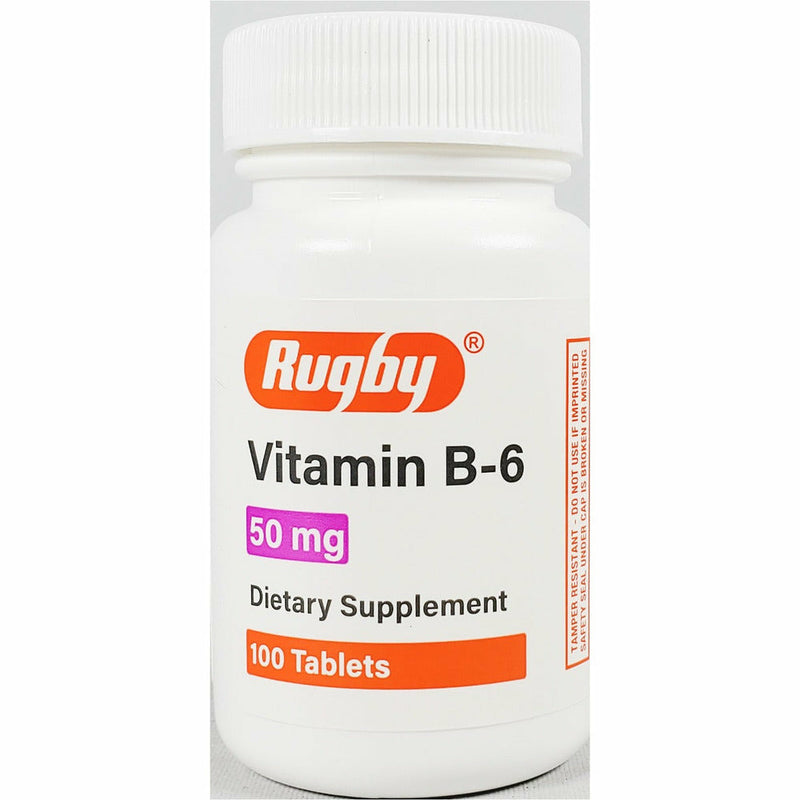 Vitamin B6, 50 mg 100 Tablets by Rugby - Main product image