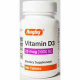Vitamin D3, 25 mcg (1000 IU) 180 tablets by Rugby 