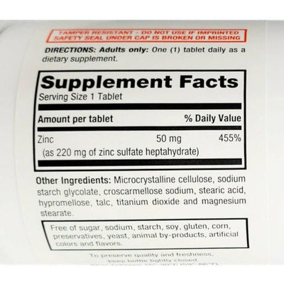 Rugby Zinc Sulfate 220 mg 100 Tablets