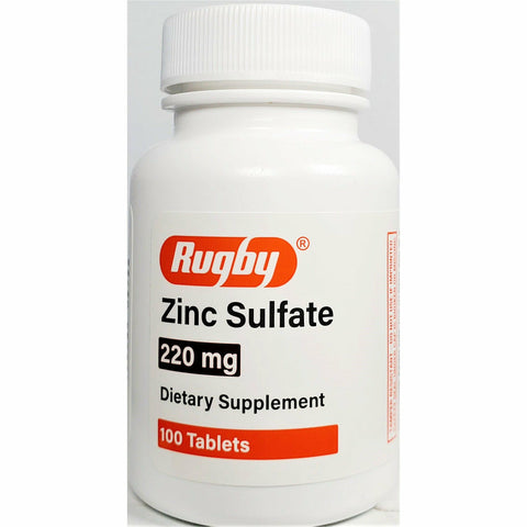 Rugby Zinc Sulfate 220 mg 100 Tablets
