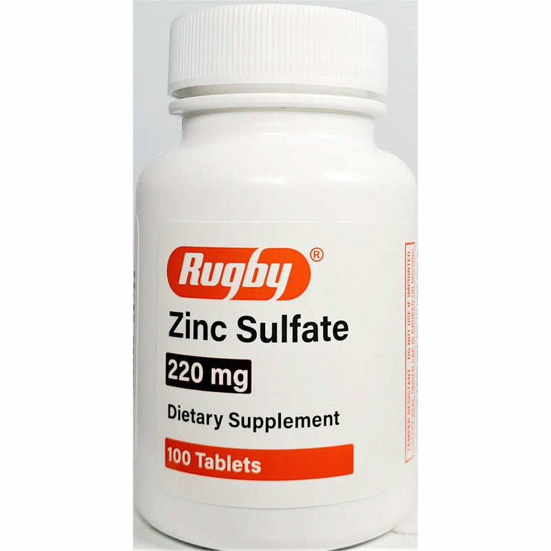 Zinc Sulfate 220 mg 100 Tablets by Rugby - Main product image