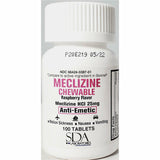 SDA Meclizine 25 mg 100 Antiemetic Chewable Tablets (Raspberry Flavor)