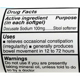 SDA Stool Softener, Docusate Sodium 100 mg 100 Softgel Capsules