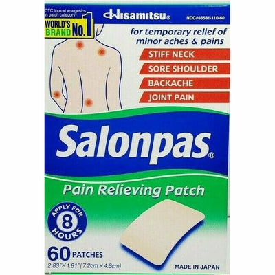 Salonpas Pain Relieving Patch, 60 Patches Per Box (1 or 3 Pack)