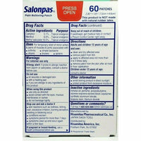 Salonpas Pain Relieving Patch, 60 Patches Per Box (1 or 3 Pack) - Image 2