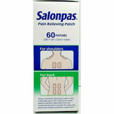 Salonpas Pain Relieving Patch 60 Patches Each (1 Or 3 Pack) & Rubs