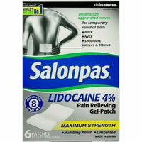 Salonpas Pain Relieving (Gel Patch), 6 Count Each (1, 3 or 6 Pack) - Image 1