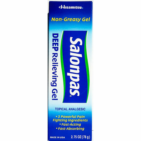 Salonpas Deep Relieving Gel (Topical Analgesic) 2.75 oz Tube
