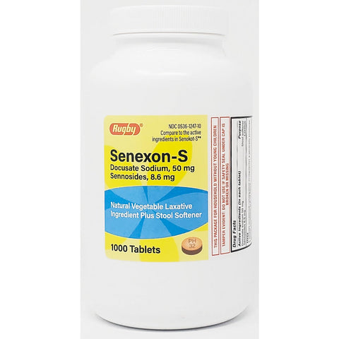 Senexon-S (Docusate Sodium) 50 mg 1000 Tablets by Rugby
