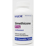 Simethicone 80 mg 100 Chewable Tablets by Major