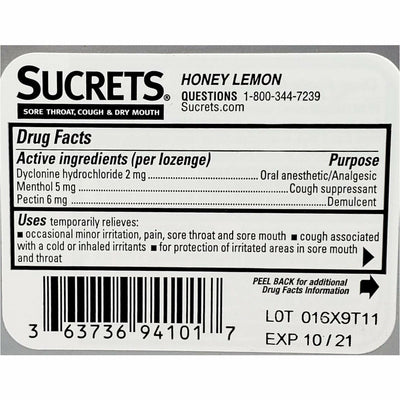  Sucrets Sore Throat, Cough & Dry Mouth Lozenges 