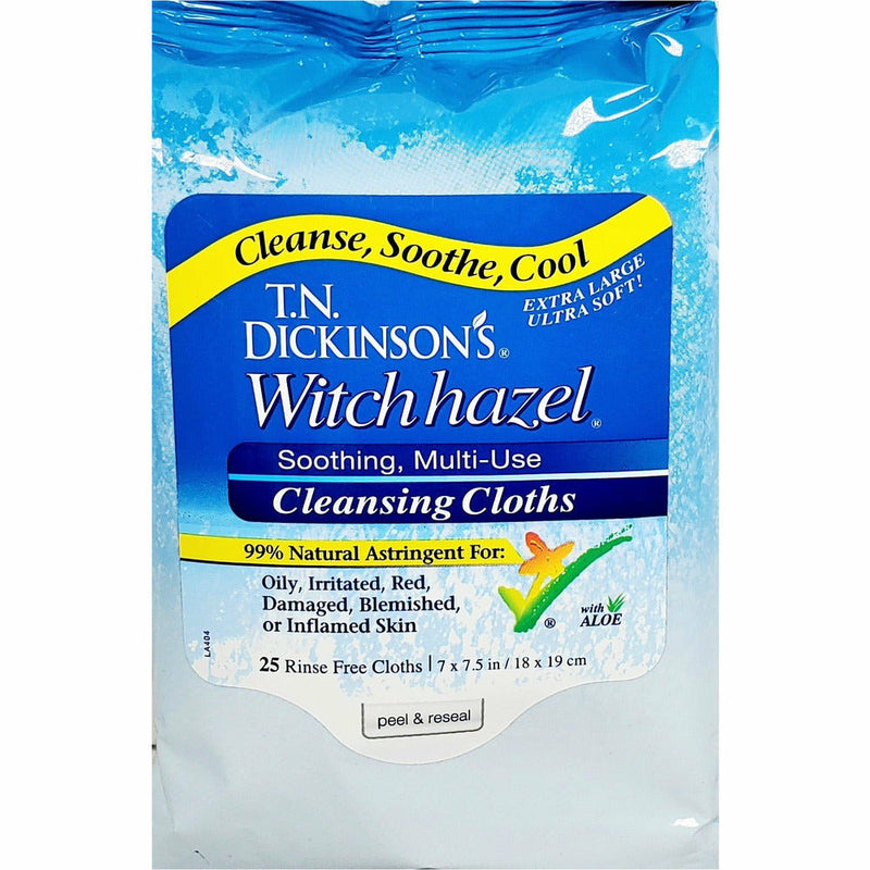 T.N. Dickinson's Witch Hazel Cleansing Cloths with Aloe, 25 Count - Main product image