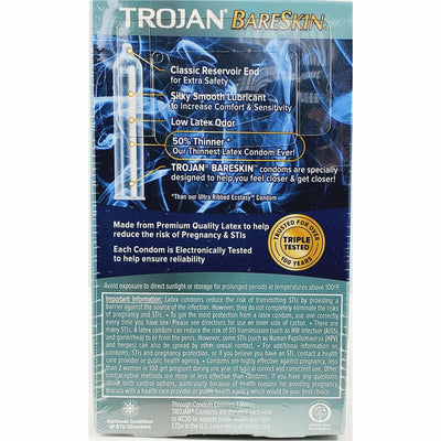 Trojan BareSkin Lubricated Latex Condoms, 10 ct