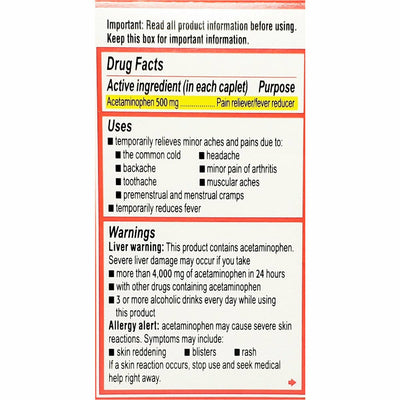 Tylenol Extra Strength, 500 mg Each 24 Caplets