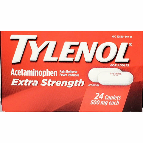 Tylenol Extra Strength, 500 mg Each 24 Caplets