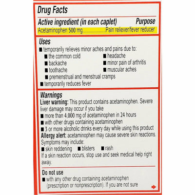 Tylenol Extra Strength, 500 mg Each 24 Coated Tablets