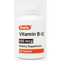Vitamin B12 500 mcg 100 Tablets by Rugby - Image 1