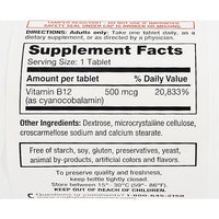 Vitamin B12 500 mcg 100 Tablets by Rugby - Image 2