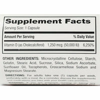 Vitamin D3 1250 mcg (50000 IU) 100 Capsules by Rugby - Image 2