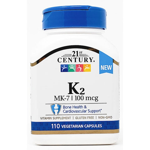 Vitamin K2 (MK-7) 100 mcg 110 Capsules by 21st Century