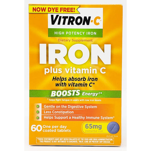 Vitron-C Iron plus Vitamin C 60 Coated Tablets