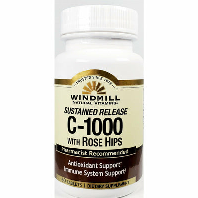 Windmill Vitamin C-1000 mg with Rose Hips (Sustained Release), 60 Tablets