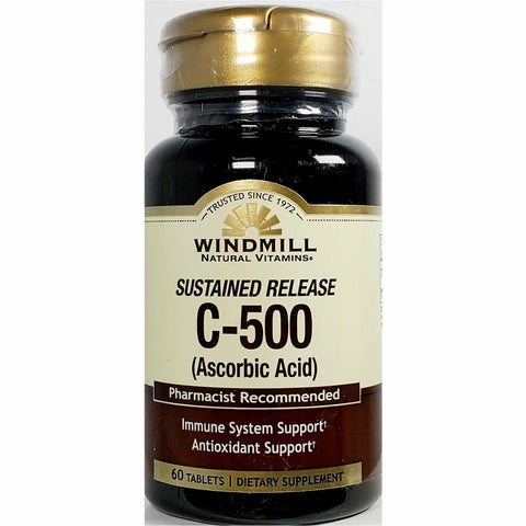 Windmill Vitamin C-500 mg (Sustained Release), 60 Tablets (Immune Support)