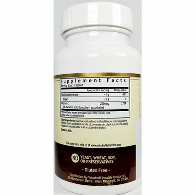 Chewable Vitamin C-250 mg, by Windmill (Immune Support) 60 Tablets