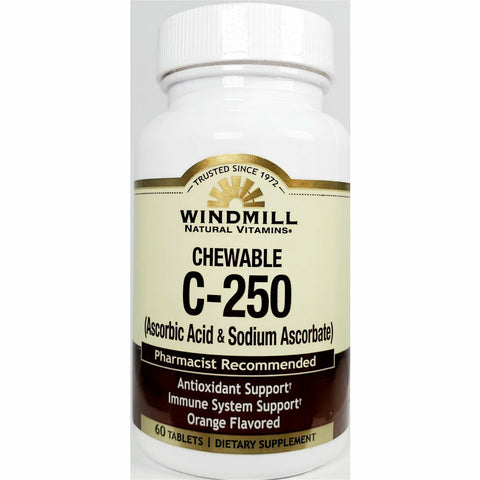 Chewable Vitamin C-250 mg, by Windmill (Immune Support) 60 Tablets