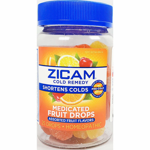 Zicam Cold Remedy Medicated Fruit Drops, 25 Count