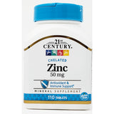 Zinc (Chelated) 50 mg 110 Tablets by 21st Century
