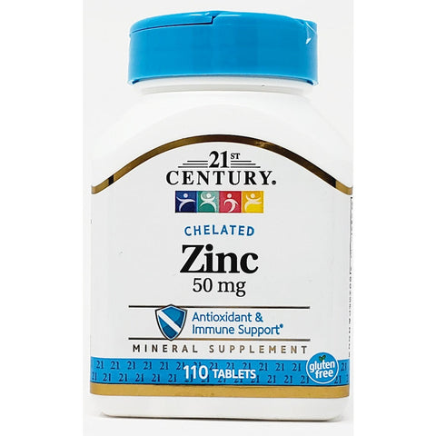 Zinc (Chelated) 50 mg 110 Tablets by 21st Century