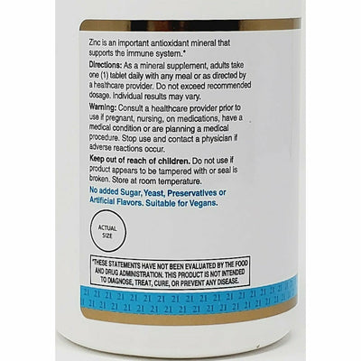 Zinc Citrate 50 mg 360 Tablets by 21st Century