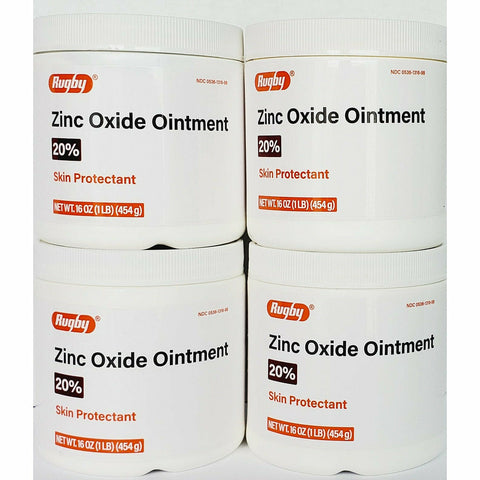 Zinc Oxide Ointment 20% 16 oz each by Rugby (4 Pack)
