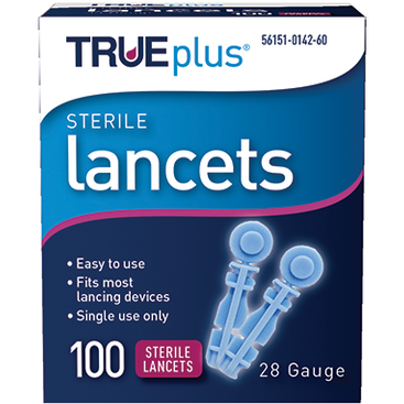 Sterile Lancets 28 Gauge 100 Count by True Plus - Main product image