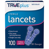 True Plus Sterile Lancets 30 Gauge 100 Count 