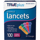 True Plus Sterile Lancets 33 Gauge 100 Count 