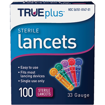 True Plus Sterile Lancets 33 Gauge, 100 Count - Main product image