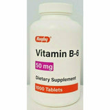 Rugby Vitamin B-6, 50 mg 1000 Tablets