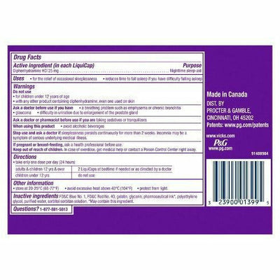 Vicks Zzzquil Nighttime Sleep Aid 24 Liquicaps Each (1 Or 2 Pack) Aids